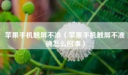 苹果手机触屏不准（苹果手机触屏不准确怎么回事）