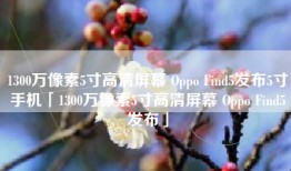 1300万像素5寸高清屏幕 Oppo Find5发布5寸手机「1300万像素5寸高清屏幕 Oppo Find5发布」