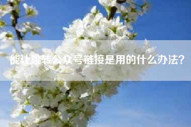 能让跳转公众号链接是用的什么办法？